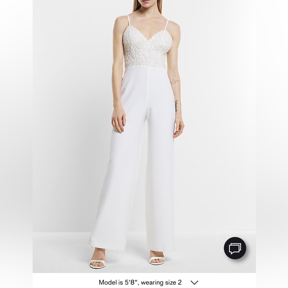 Express Ivory Lace Jumpsuit
